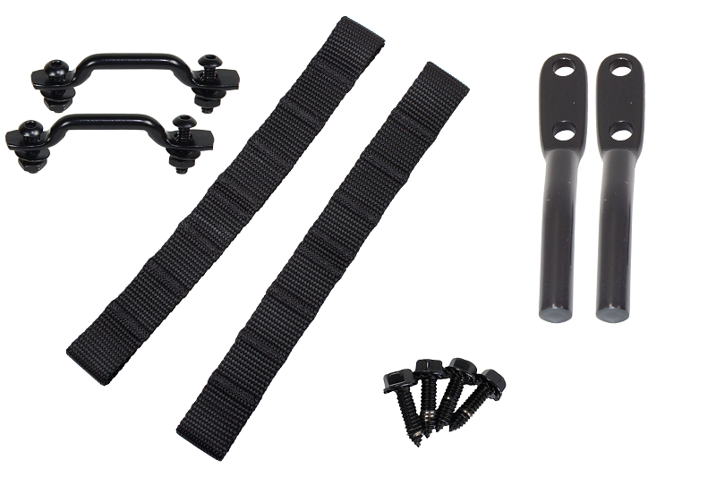 Kentrol 50724 Jeep TJ Polished Stainless Door Strap Kit For Wrangler TJ Black Powdercoat Stainless Steel Kentrol - Truck Part Superstore