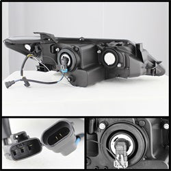 Spyder Auto 5072658 DRL Projector Headlights; Uses Stock Bulbs; Pair; Black; - Truck Part Superstore