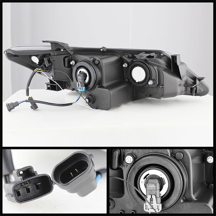 Spyder Auto 5072658 DRL Projector Headlights; Uses Stock Bulbs; Pair; Black; - Truck Part Superstore
