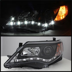 Spyder Auto 5072658 DRL Projector Headlights; Uses Stock Bulbs; Pair; Black; - Truck Part Superstore
