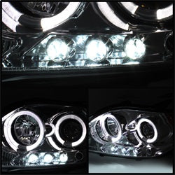 Spyder Auto 5073327 Halo LED Projector Headlights; Bulbs Included; w/Replaceable LEDs; Pair; Smoke; - Truck Part Superstore