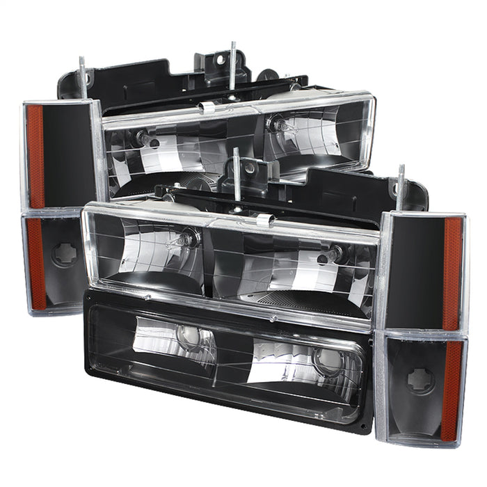 Spyder Auto 5073518 XTune Crystal Headlights; w/Corner And Bumper; Black; - Truck Part Superstore