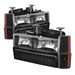 Spyder Auto 5073532 XTune Crystal Headlights; w/Corner And LED Bumper; Black; - Truck Part Superstore