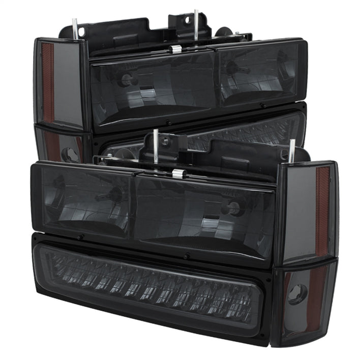 Spyder Auto 5073556 XTune Crystal Headlights; w/Corner And LED Bumper; Smoke; - Truck Part Superstore