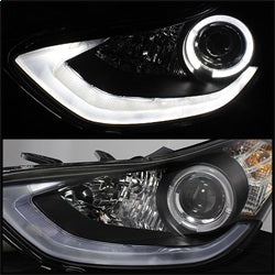 Spyder Auto 5073662 DRL LED Projector Headlights; Uses Stock Bulbs; Pair; Black; - Truck Part Superstore