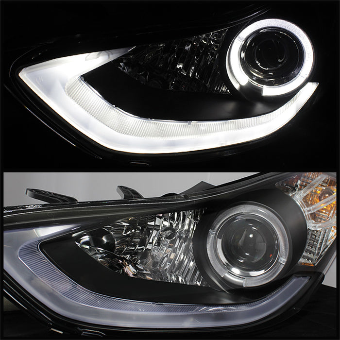 Spyder Auto 5073662 DRL LED Projector Headlights; Uses Stock Bulbs; Pair; Black; - Truck Part Superstore