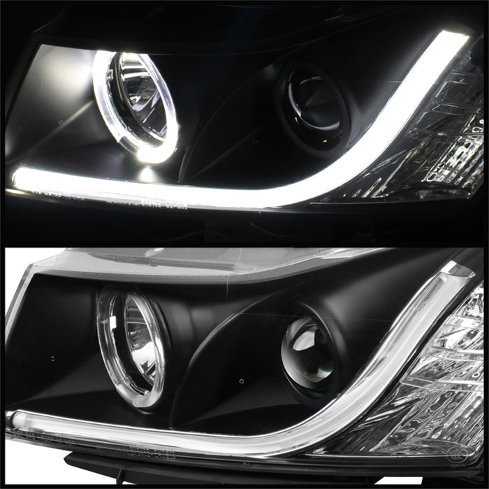 Spyder Auto 5074164 DRL Projector Headlights; Light Tube; High H1/Low H7 Bulbs Included; Black; - Truck Part Superstore