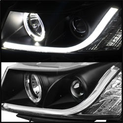 Spyder Auto 5074164 DRL Projector Headlights; Light Tube; High H1/Low H7 Bulbs Included; Black; - Truck Part Superstore