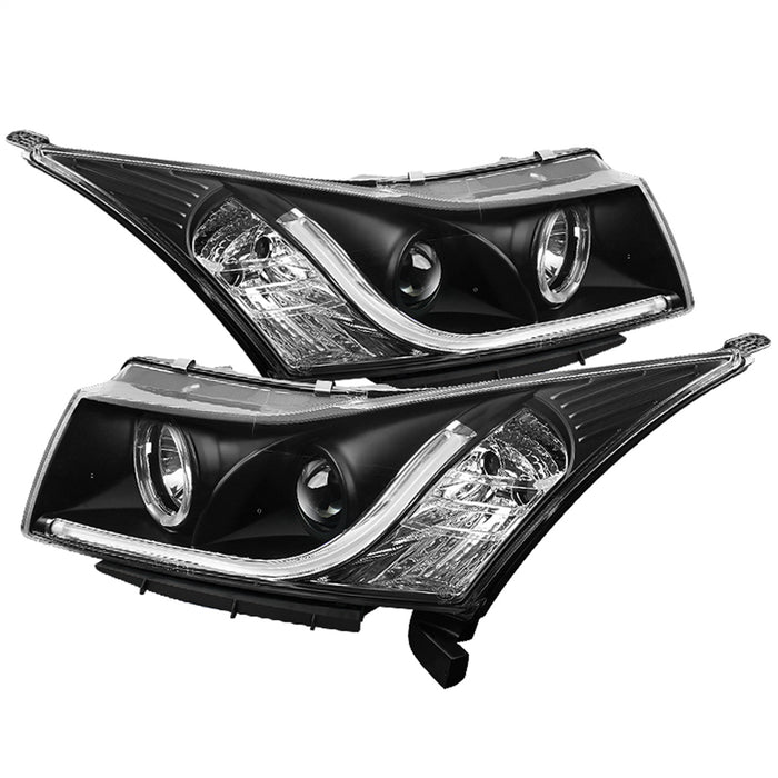 Spyder Auto 5074164 DRL Projector Headlights; Light Tube; High H1/Low H7 Bulbs Included; Black; - Truck Part Superstore