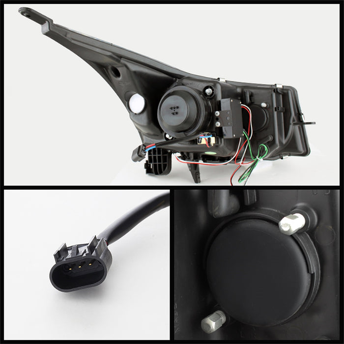 Spyder Auto 5074171 DRL Projector Headlights; Light Tube; High H1/Low H7 Bulbs Included; Chrome; - Truck Part Superstore