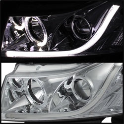 Spyder Auto 5074171 DRL Projector Headlights; Light Tube; High H1/Low H7 Bulbs Included; Chrome; - Truck Part Superstore