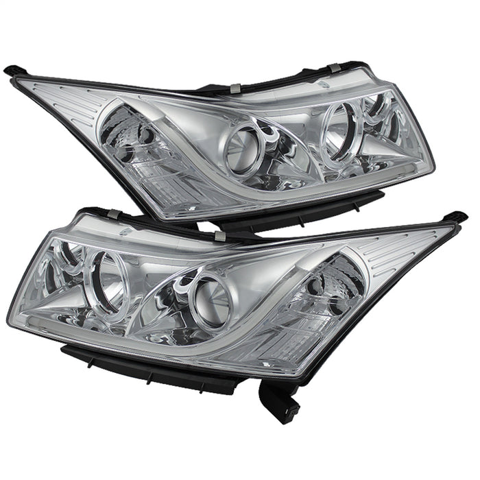 Spyder Auto 5074171 DRL Projector Headlights; Light Tube; High H1/Low H7 Bulbs Included; Chrome; - Truck Part Superstore