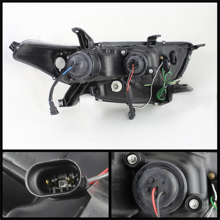Spyder Auto 5075055 DRL LED Projector Headlights; High H1/Low H7 Bulbs Included; 3D; Black; - Truck Part Superstore