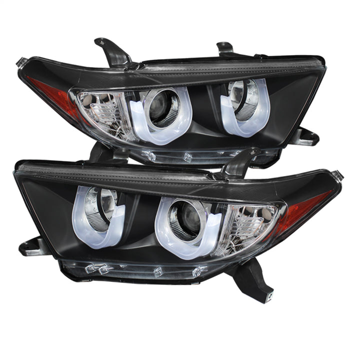 Spyder Auto 5075055 DRL LED Projector Headlights; High H1/Low H7 Bulbs Included; 3D; Black; - Truck Part Superstore
