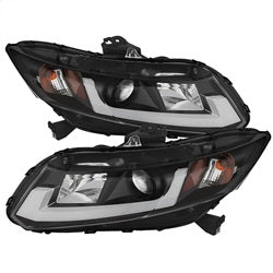 Spyder Auto 5076519 Projector Headlights; Light Bar DRL; High H1/Low H1 Bulbs Included; Black; - Truck Part Superstore