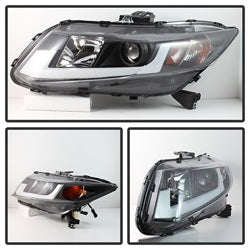 Spyder Auto 5076519 Projector Headlights; Light Bar DRL; High H1/Low H1 Bulbs Included; Black; - Truck Part Superstore