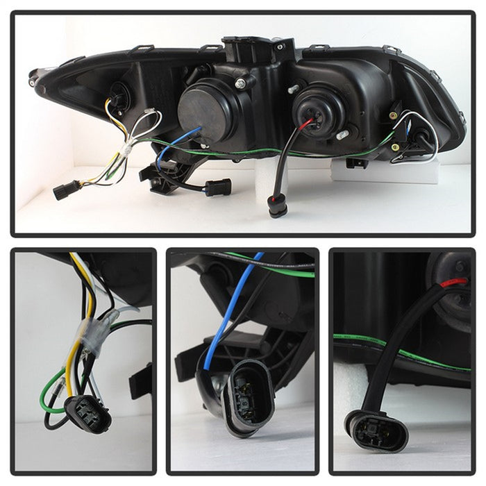 Spyder Auto 5076519 Projector Headlights; Light Bar DRL; High H1/Low H1 Bulbs Included; Black; - Truck Part Superstore