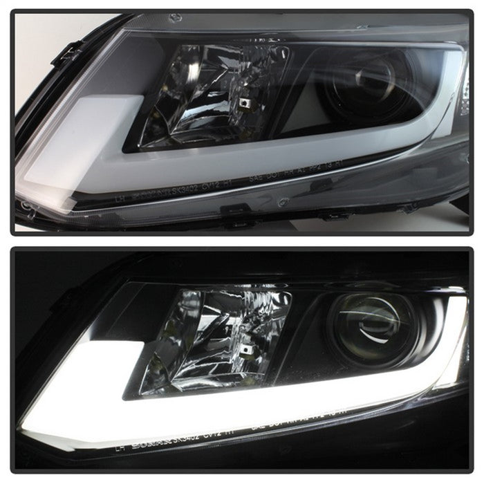 Spyder Auto 5076519 Projector Headlights; Light Bar DRL; High H1/Low H1 Bulbs Included; Black; - Truck Part Superstore