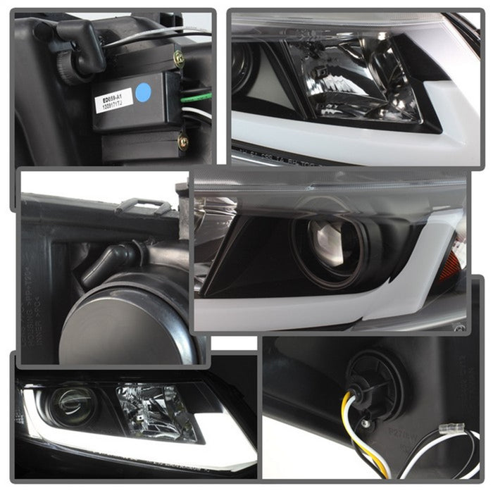 Spyder Auto 5076519 Projector Headlights; Light Bar DRL; High H1/Low H1 Bulbs Included; Black; - Truck Part Superstore