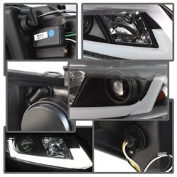 Spyder Auto 5076519 Projector Headlights; Light Bar DRL; High H1/Low H1 Bulbs Included; Black; - Truck Part Superstore
