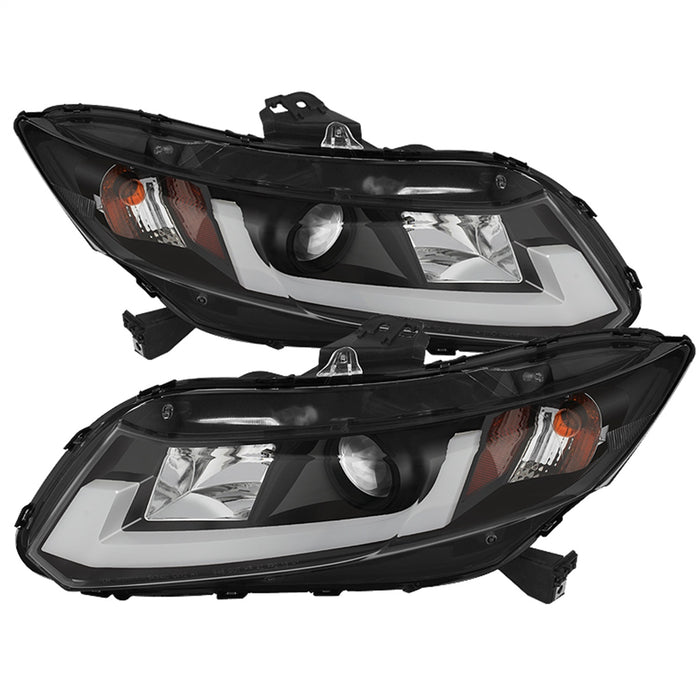 Spyder Auto 5076519 Projector Headlights; Light Bar DRL; High H1/Low H1 Bulbs Included; Black; - Truck Part Superstore