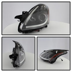 Spyder Auto 5076830 Halo DRL LED Projector Headlight; Light Tube; Black; - Truck Part Superstore