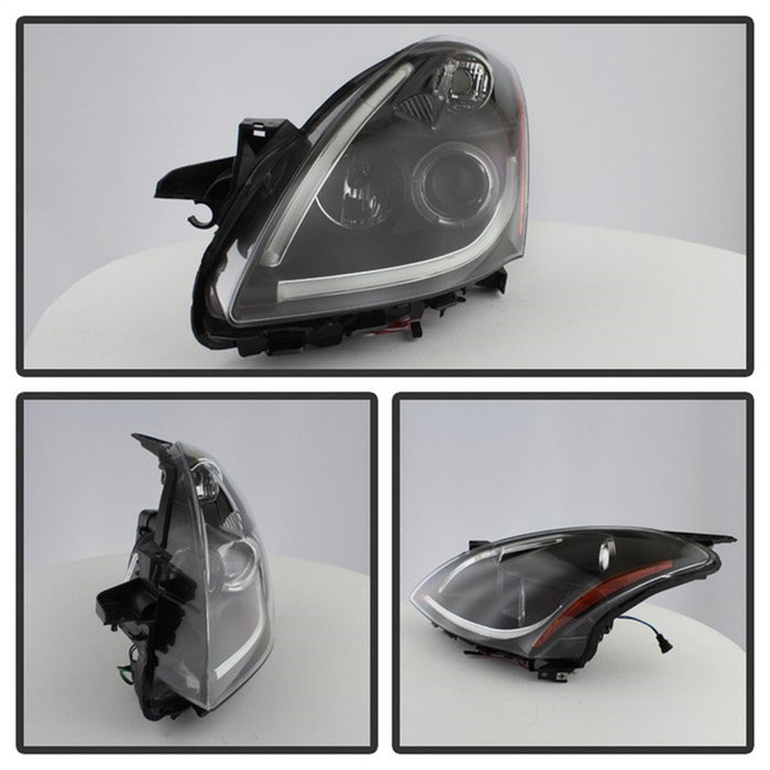Spyder Auto 5076830 Halo DRL LED Projector Headlight; Light Tube; Black; - Truck Part Superstore