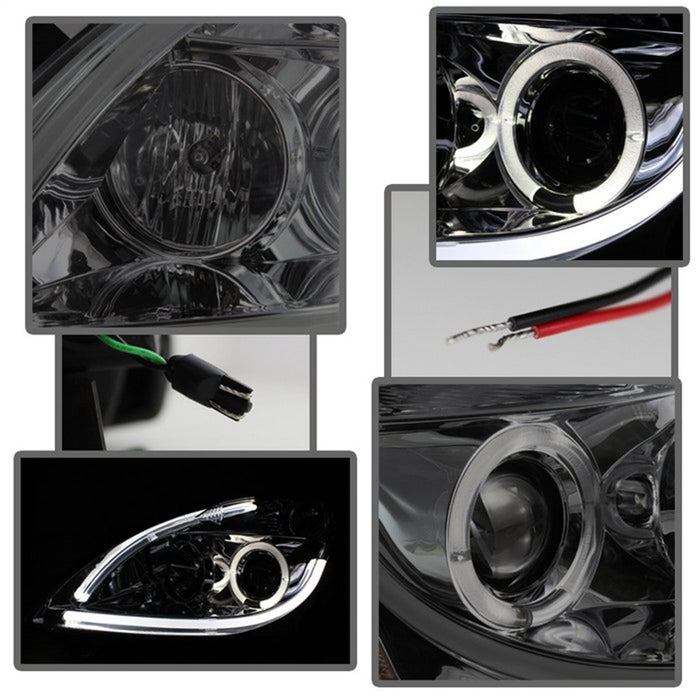 Spyder Auto 5076854 Halo DRL LED Projector Headlight; Light Tube; Smoke; - Truck Part Superstore