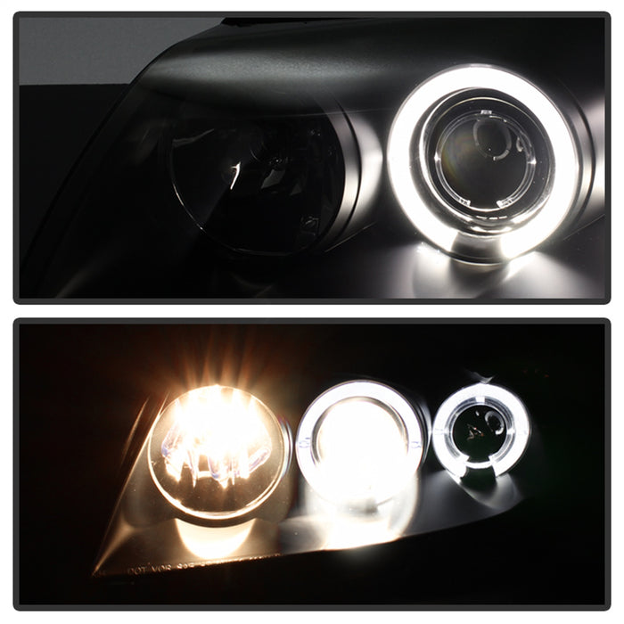 Spyder Auto 5078469 Halo LED Projector Headlights; High H1/Low H1 Bulbs Included; Black Smoke; - Truck Part Superstore
