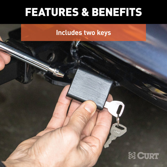 CURT 23020 CURT 23020 Trailer Hitch Lock; 1/2-Inch Pin Diameter; Fits 1-1/4-Inch Receiver - Truck Part Superstore