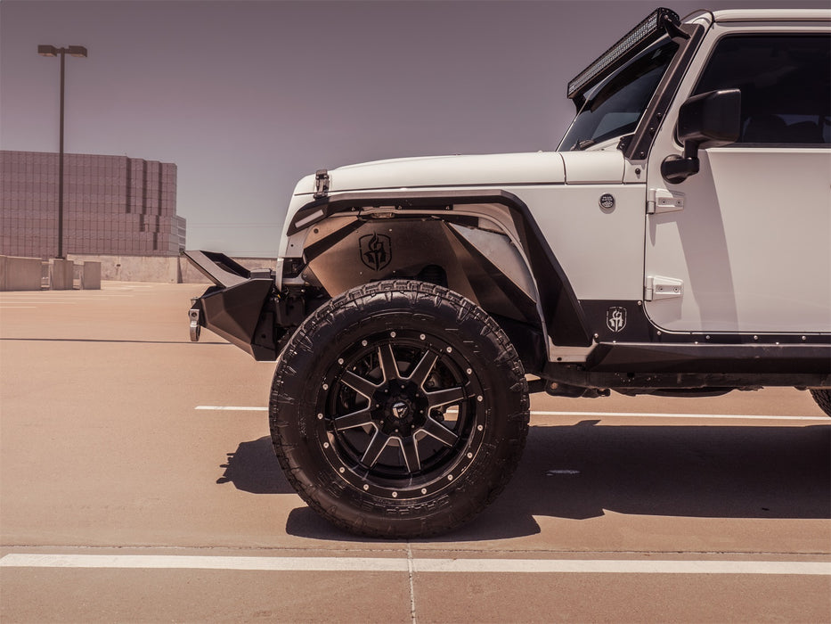 Road Armor 507AFF0B Stealth Fender Flare Body Armor; Front; w/Switchback LED DRL; Texture Black; - Truck Part Superstore