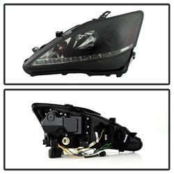 Spyder Auto 5080073 DRL Projector Headlights; Black Smoke; - Truck Part Superstore