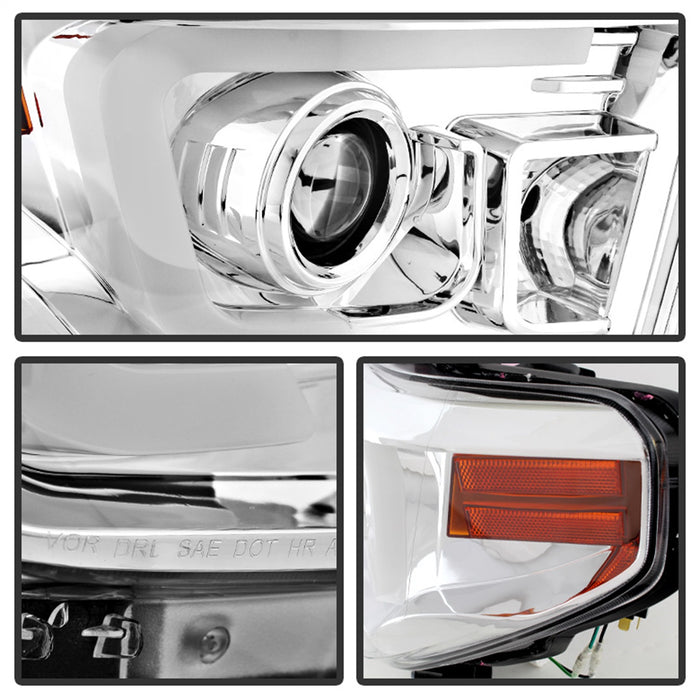 Spyder Auto 5080141 Projector Headlights; Light Bar DRL; Chrome; - Truck Part Superstore