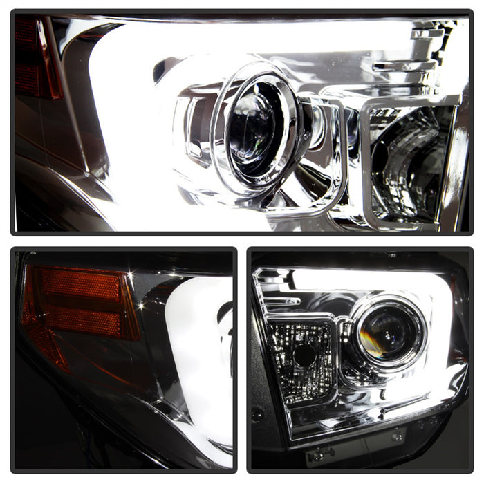 Spyder Auto 5080141 Projector Headlights; Light Bar DRL; Chrome; - Truck Part Superstore