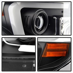 Spyder Auto 5080158 Projector Headlights; Light Bar DRL; Black; - Truck Part Superstore