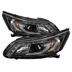 Spyder Auto 5080530 DRL Projector Headlights; Light Bar Style; Black; - Truck Part Superstore