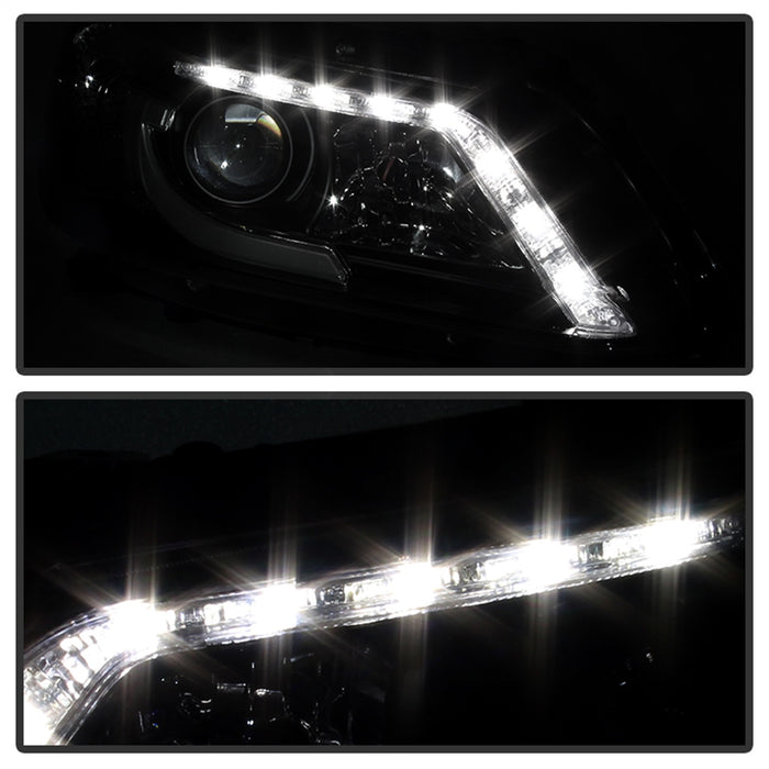 Spyder Auto 5080530 DRL Projector Headlights; Light Bar Style; Black; - Truck Part Superstore