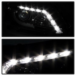 Spyder Auto 5080530 DRL Projector Headlights; Light Bar Style; Black; - Truck Part Superstore