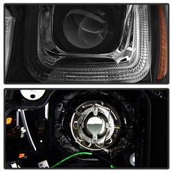 Spyder Auto 5080578 DRL LED Projector Headlights; Black Stripe; Black; - Truck Part Superstore