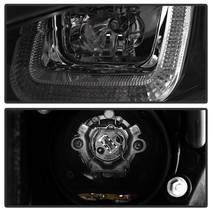 Spyder Auto 5080578 DRL LED Projector Headlights; Black Stripe; Black; - Truck Part Superstore