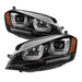 Spyder Auto 5080578 DRL LED Projector Headlights; Black Stripe; Black; - Truck Part Superstore