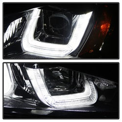 Spyder Auto 5080578 DRL LED Projector Headlights; Black Stripe; Black; - Truck Part Superstore