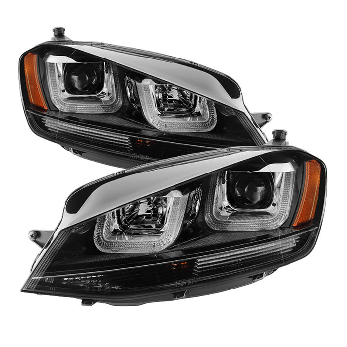 Spyder Auto 5080578 DRL LED Projector Headlights; Black Stripe; Black; - Truck Part Superstore