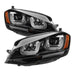 Spyder Auto 5080578 DRL LED Projector Headlights; Black Stripe; Black; - Truck Part Superstore