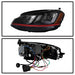Spyder Auto 5080592 DRL LED Projector Headlights; Red Stripe; Black; - Truck Part Superstore