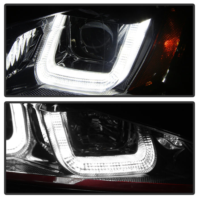 Spyder Auto 5080592 DRL LED Projector Headlights; Red Stripe; Black; - Truck Part Superstore