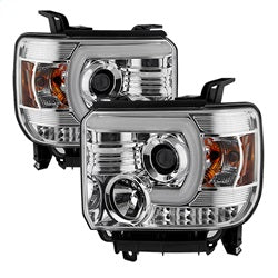 Spyder Auto 5080622 DRL LED Projector Headlights; Light Bar DRL; Chrome; - Truck Part Superstore