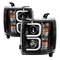Spyder Auto 5081032 Projector Headlights; Light Bar DRL; Black; - Truck Part Superstore