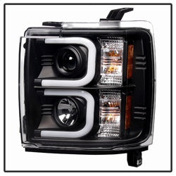 Spyder Auto 5081032 Projector Headlights; Light Bar DRL; Black; - Truck Part Superstore