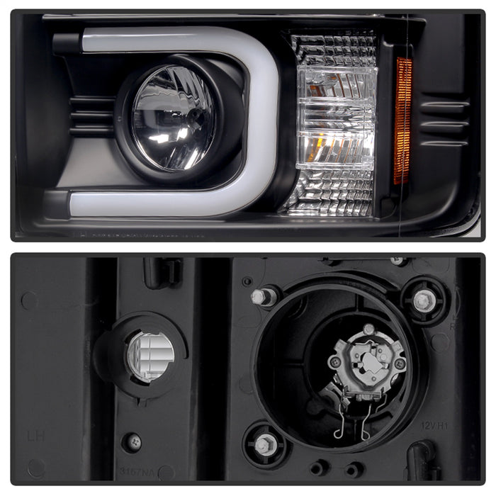 Spyder Auto 5081032 Projector Headlights; Light Bar DRL; Black; - Truck Part Superstore